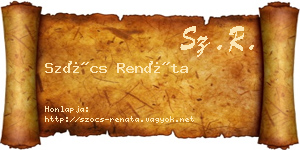 Szőcs Renáta névjegykártya